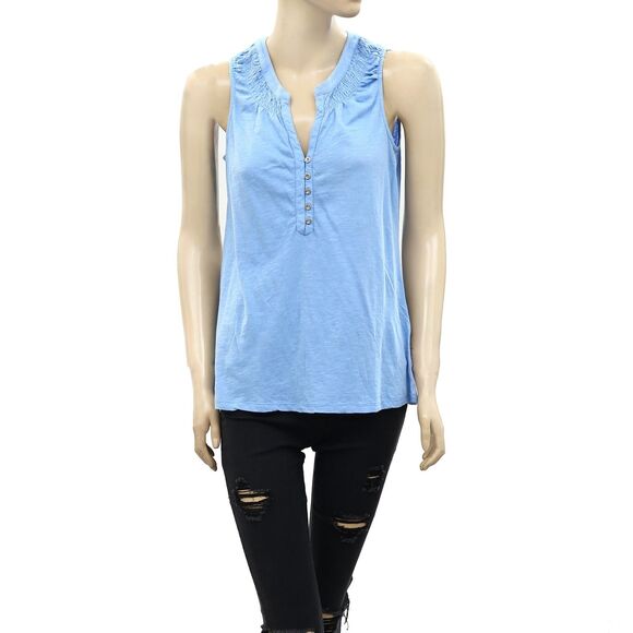 Lilly Pulitzer Essie Tank Tunic Top Smocked Cotton Sleeveless Beach S 273849 - Picture 1 of 5